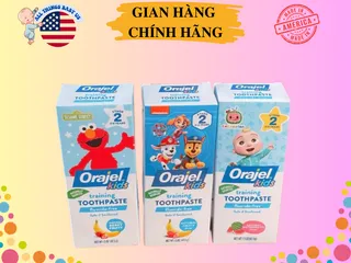 Kem Đánh Răng Cho Trẻ Orajel PAW Patrol 42.5g - Không Chứa Fluoride, Hương Vị Trái Cây, An Toàn Cho Trẻ Em