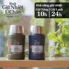 Bình ủ Cháo, Bình Giữ Nhiệt 2GOOD F07, 800ml, inox Cao Cấp 316, Kèm Thìa, Túi Giữ Nhiệt - Hàng Chính Hãng