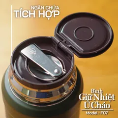 Bình ủ Cháo, Bình Giữ Nhiệt 2GOOD F07, 800ml, inox Cao Cấp 316, Kèm Thìa, Túi Giữ Nhiệt - Hàng Chính Hãng