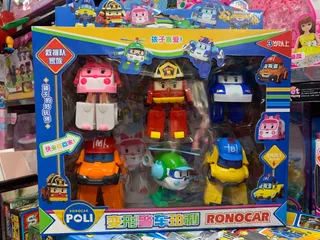 (868-6 335B) Đồ chơi 6 xe ô tô Robocar Poli lắp ghép biến hình