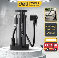 Bơm Đạp Chân Xe Đạp Deli DL880002 - Siêu Nhẹ, Dễ Dàng Di Chuyển, 80 PSI, Thiết Kế Độc Đáo, Thiết Bị Vận Chuyển Hữu Ích