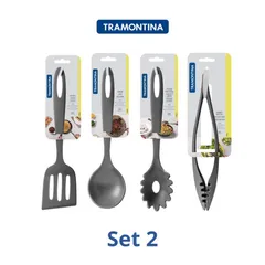 Bộ 4 Dụng Cụ Nấu Ăn Tramontina - Muôi Vá Xẻng Bằng Nhựa PA, Chịu Nhiệt 180 Độ, An Toàn, Xuất Xứ Brazil