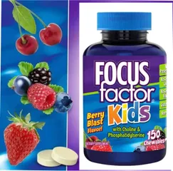 Kẹo bổ sung trí não Focus Factor Kids 150 viên - Hỗ trợ tập trung & phát triển trí tuệ cho trẻ từ 4 tuổi - Chính hãng Mỹ
