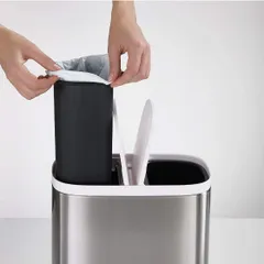 Thùng Rác Phân Loại 6L Joseph Joseph - Thiết Kế Tiện Lợi 2 Ngăn Bằng Thép Không Gỉ, Dễ Dàng Vệ Sinh và Tháo Rời