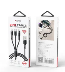 Cáp sạc nhanh 3.0A đa năng 3 in 1 Yesido CA91 USB-C/Type-C