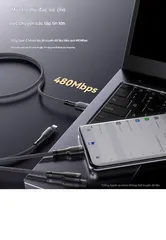 Cáp sạc nhanh 3.0A đa năng 3 in 1 Yesido CA91 USB-C/Type-C