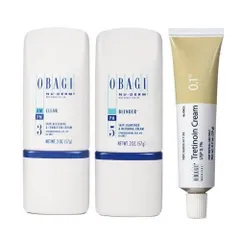 Bộ 3 Kem Dưỡng Trắng Da Obagi Nuderm Clear & Blender & Tre Cream 0.1% - Giảm Nám Tàn Nhang, Làm Sáng Da Tự Nhiên