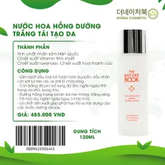 Nước hoa hồng dưỡng trắng hồng và tái tạo da The Nature Book