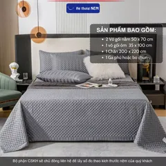 Combo Chăn Ga Gối Đệm Cao Cấp 5 Món Hệ Thống Nệm Bộ Set Chăn Ga Drap Grap Chần Bồng Phủ Trải Dường Giường Gối Nệm Đệm 5 Món