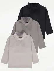 Set 3 Áo Thu Đông Cao Cổ Cho Bé - Hàng Chính Hãng Geo UK, Chất Liệu Cotton Mềm Mại, Dễ Mix Đồ, Giữ Nhiệt Ấm Áp