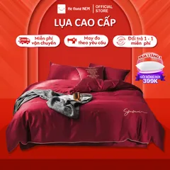 Combo 5 món chăn ra grap nệm Hệ Thống Nệm chính hãng - bộ chăn ga ra drap gối mền nệm đệm giường đẹp phi lụa thái  cao cấp 1m2 1m4 1m6 1m8 2m 2m2x2m