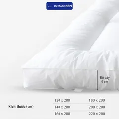 Topper lông vũ nệm dày 9cm Hệ Thống Nệm cao cấp tấm topper làm mềm niệm đệm dày 9cm mát lạnh xuất nhật lông vũ