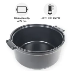 Khuôn Nướng Gốm Peugeot Appolia 60770 22cm - Màu Đen, Chất Liệu An Toàn, Thích Hợp Cho Bánh Nướng và Món Ăn Ngọt, Chịu Nhiệt -18 đến 250°C