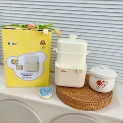 BẢN MỚI-BH 18THÁNG) Nồi Nấu Chậm 0.8L Model SB-NNC08, Nồi Nấu Cháo Bear NNC08 Cho Bé - Bảo Hành Chính Hãng 18 Tháng