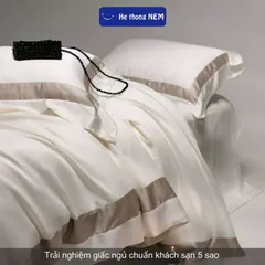 Bộ chăn ga 5 Món Lụa Tencel 80s Cao Cấp Hệ Thống Nệm Chính Hãng bộ drap chăn ga gối nệm giường vải lụa tencel cao cấp