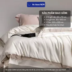 Bộ chăn ga 5 Món Lụa Tencel 80s Cao Cấp Hệ Thống Nệm Chính Hãng bộ drap chăn ga gối nệm giường vải lụa tencel cao cấp