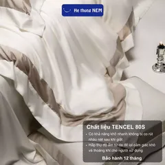 Bộ chăn ga 5 Món Lụa Tencel 80s Cao Cấp Hệ Thống Nệm Chính Hãng bộ drap chăn ga gối nệm giường vải lụa tencel cao cấp