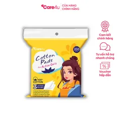 Bông tẩy trang 3 lớp Care4U 233 miếng - Chăm sóc da nhạy cảm, cotton tự nhiên, thiết kế trẻ trung, đa chức năng, dễ sử dụng