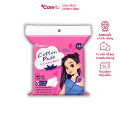 Bông tẩy trang đa năng Care4U 3 lớp 233 miếng - Bông tẩy trang 100% cotton cho da nhạy cảm, nhiều màu sắc trẻ trung