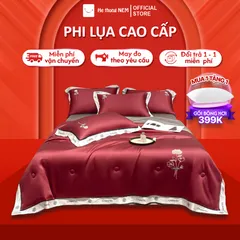 Bộ Chăn Ga Gối 5 Món Hệ Thống Nệm Cao Cấp Bộ Set Chăn Ga Drap Grap Phủ Trải Giường Gối Nệm Đệm 5 Món Lụa Thái Sang Trọng 201784