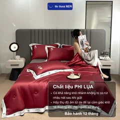 Bộ Chăn Ga Gối 5 Món Hệ Thống Nệm Cao Cấp Bộ Set Chăn Ga Drap Grap Phủ Trải Giường Gối Nệm Đệm 5 Món Lụa Thái Sang Trọng 201784