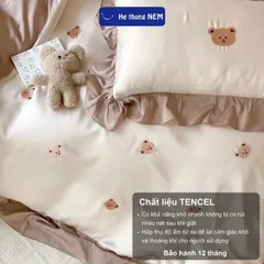 Bộ ga giường cao cấp Hệ Thống Nệm Set bộ vỏ chăn ga ra drap tencel trải phủ giường gối nệm đệm 5 món lụa tencel cao cấp