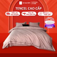 Ga tencel cao cấp Hệ Thống Nệm Set bộ vỏ chăn ga ra drap tencel trải phủ giường gối nệm đệm 5 món cao cấp