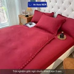 Bộ chăn ga gối cotton tici Hệ Thống Nệm set bộ vỏ chăn ga ra drap grap gối nệm đệm 5 món phủ giường vải cotton 100% cao cấp
