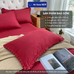 Bộ chăn ga gối cotton tici Hệ Thống Nệm set bộ vỏ chăn ga ra drap grap gối nệm đệm 5 món phủ giường vải cotton 100% cao cấp