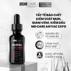 Tẩy Tế Bào Chết MD Care AntiAc Exfo 30ml - Chăm Sóc Da Mụn, Kiểm Soát Dầu, Giảm Viêm và Ngừa Mụn, Sản Phẩm Làm Sạch Sâu, Thông Thoáng Lỗ Chân Lông