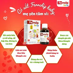 Sắt Ferrolip Baby, sắt hữu cơ cho bé từ 6m- 30ml 