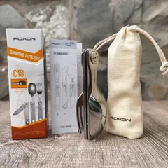 Hungtool - Bộ dao muỗng nĩa gấp gọn Roxon C1S - Bộ dao muỗng nĩa du lịch, Thép không rỉ
