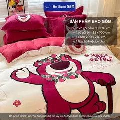 Bộ chăn ga gối đệm 5 món nỉ nhung cao cấp - Mềm mại, sang trọng, thoáng mát, phù hợp mọi không gian ngủ êm ái