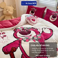 Bộ chăn ga gối đệm 5 món nỉ nhung cao cấp - Mềm mại, sang trọng, thoáng mát, phù hợp mọi không gian ngủ êm ái
