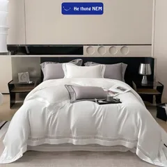 Combo Chăn Ga Gối 5 Món Lụa Tencel Cao Cấp - Sang Trọng, Mềm Mại, Thoáng Khí, Bộ Vỏ Chăn Ra Drap Đầy Đủ, Giao Hàng Nhanh