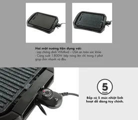 Bếp Nướng Điện Nagakawa NAG3102 2000W - Thiết Kế Sang Trọng, Nướng 2 Mặt, Dễ Dàng Điều Chỉnh Nhiệt Độ, Phù Hợp Gia Đình 2-6 Người