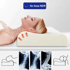 Gối Cao Su Non Chống Đau Vai Gáy - Giúp Ngủ Ngon, Thoáng Khí, Êm Ái, Giá Tốt, Bảo Hành 24 Tháng