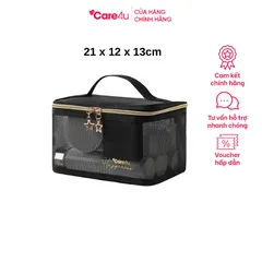 Túi Đựng Mỹ Phẩm Cao Cấp Care4U 21x12x13 cm - Túi Lưới Thanh Lịch, Tiện Lợi Cho Du Lịch và Công Sở, Quà Tặng Hữu Ích