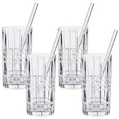 Set 4 Cốc Pha Lê Nachtmann TASTES GOOD Longdrink 103144 Kèm Ống Hút - Sang Trọng và Bền Bỉ cho Tiệc Tùng và Gia Đình