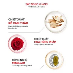 Nước Tẩy Trang Thiên Nhiên Sắc Ngọc Khang 145ml - Làm Sạch Sâu, Giảm Mụn, Chiết Xuất Hoa Hồng, An Toàn Cho Mọi Loại Da