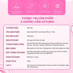 Nước Rửa Mắt Travel Size VIPLUS+ 13ml - Multi B Eye Wash Extra - Chăm Sóc Mắt Sạch Sâu, Dưỡng Ẩm, Giảm Mỏi Mắt