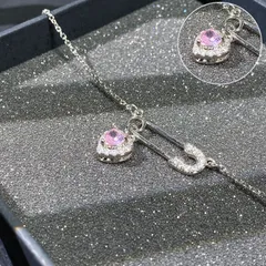Dây chuyền đính đá trái tim lấp lánh - Chất liệu Titanium không đen rỉ xuống màu