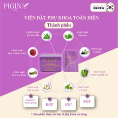 Viên Đặt Phụ Khoa Pigina Premium - Giải Pháp Vệ Sinh Vùng Kín, Cân Bằng pH và Khử Mùi Hiệu Quả, Hộp 18 Viên 500mg