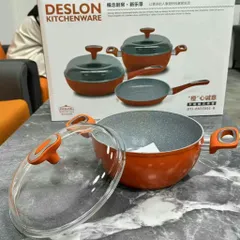 Bộ Nồi Chảo Chống Dính DESLON Kitchenware - Hợp Kim Nhôm Cao Cấp, An Toàn, Dùng Được Cho Bếp Từ, Không Chứa PFOA