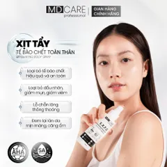 Xịt Tẩy Tế Bào Chết Toàn Thân MD CARE 100ml - Xịt Dưỡng Da AHA/BHA Giúp Loại Bỏ Mụn, Thâm, Và Cải Thiện Kết Cấu Da