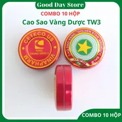 COMBO 10 Hộp Cao Sao Vàng 3 Gram & Dầu Cù Là Dược TW3 Đà Nẵng - Sản Phẩm Xoa Bóp 
