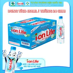 Nước uống ion kiềm thương hiệu i-on Life 450ml thùng 24 chai công nghệ Nhật bản khỏe ruột mát da