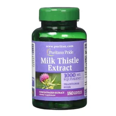 Viên uống bổ gan Puritan's Pride Milk Thistle Extract 1000mg - Giải độc gan, hỗ trợ sức khỏe gan, 180 viên