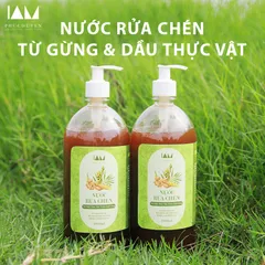 Nước rửa chén thảo mộc tự nhiên 500ml - Dầu thực vật và tinh dầu gừng, an toàn sức khỏe, thân thiện môi trường, khử mùi hiệu quả