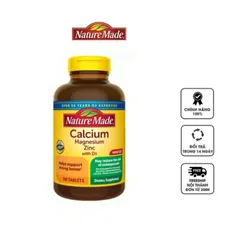Viên uống Nature Made Calcium Magnesium Zinc With Vitamin D3 - Hỗ trợ xương khớp và tăng cường miễn dịch 300 viên